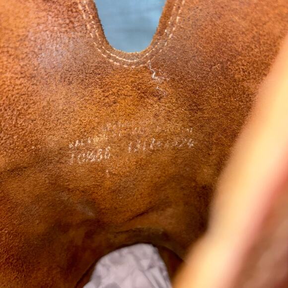 Vintage Brown Leather Roper Cowboy Work Boots Men’s 10.5 EE Western - Picture 9 of 10